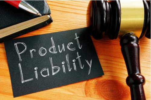 Boise product liability lawyer concept, judge gavel and product liability paper